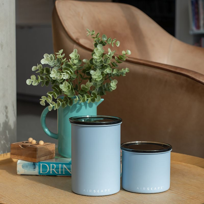 Airscape Classic Turquoise 7 Medium Coffee Canister – Airtight Stainless Steel Storage (1.89L)