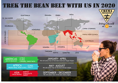 Coffee Origins Crema Trekker Map Coffee Bean Belt
