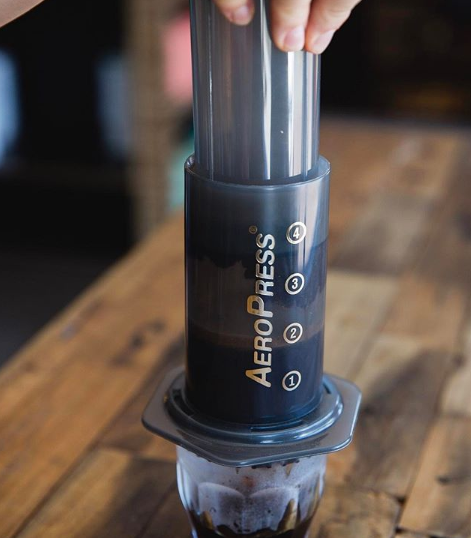 Aeropess coffee at Crema Coffee Garage