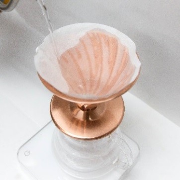 pour over, brewing guide, step 1