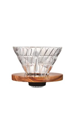 Hario V60 Olive Wood Dripper - 2 Cup, Pour Over Coffee, Alternative Brewing, 