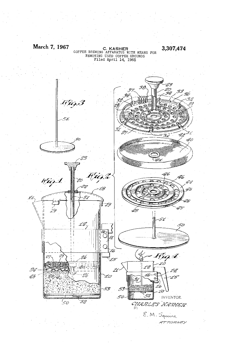Charles Kasher French Press Patent 1965