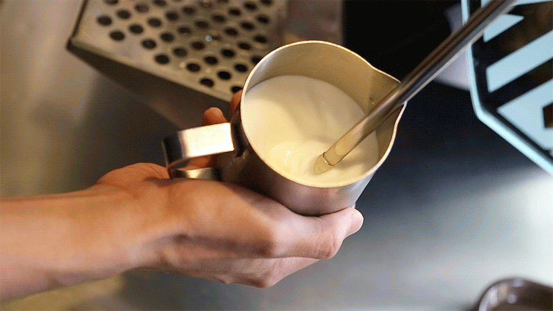milk frothing gif, coffee making